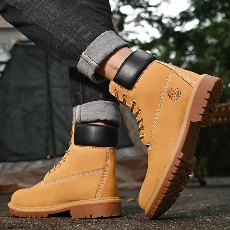 High-Quality Men’s & Women’s Lace-Up Leather High Top Boots